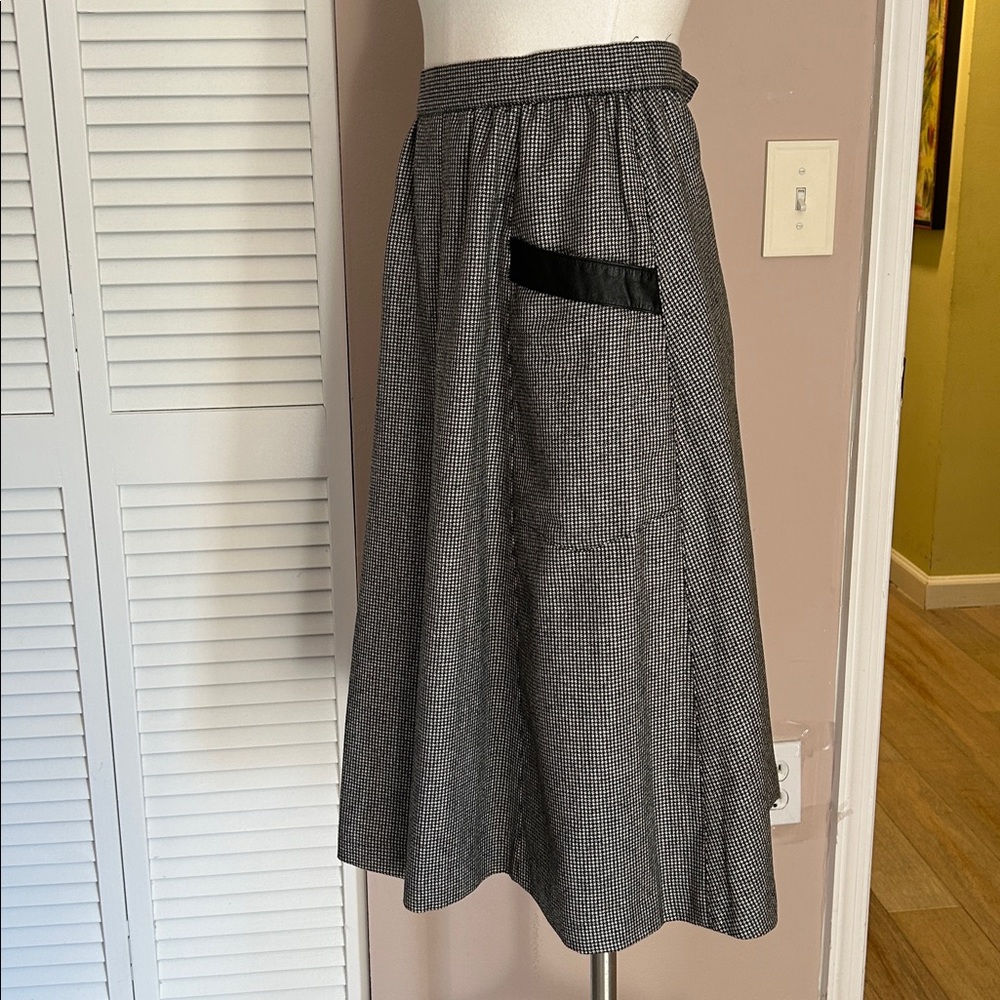 Vintage Paulett Herringbone Pleated Midi Skirt size 8